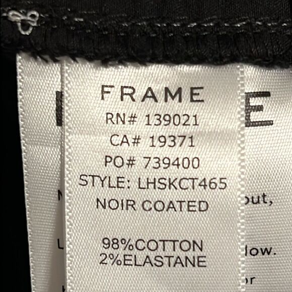 Frame Le High Skinny Black Coated Jeans Pants Size 31 - Picture 11 of 11